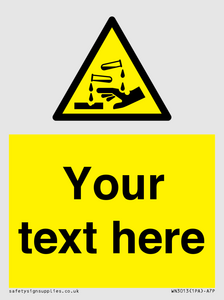 WN3013: Warning Corrosive Safety Sign