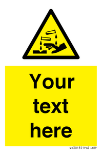 WN3013: Warning Corrosive Safety Sign