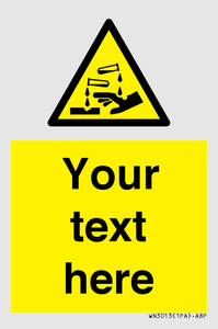 WN3013: Warning Corrosive Safety Sign