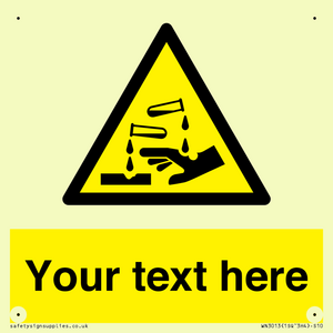 WN3013: Warning Corrosive Safety Sign
