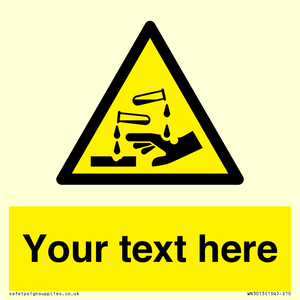 WN3013: Warning Corrosive Safety Sign