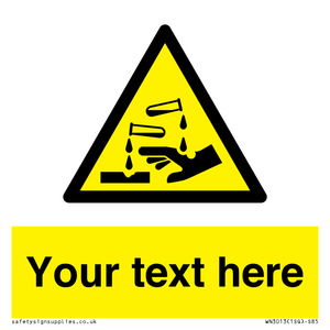 WN3013: Warning Corrosive Safety Sign