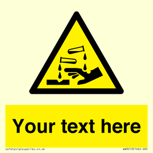 WN3013: Warning Corrosive Safety Sign