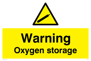WN5738: Warning Oxygen storage Sign