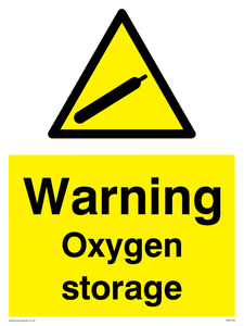 WN5738: Warning Oxygen storage Sign