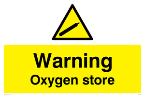 WN5739: Warning Oxygen store Sign