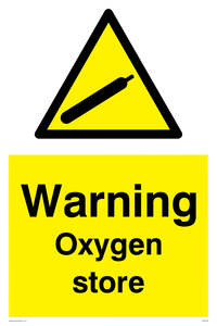 WN5739: Warning Oxygen store Sign