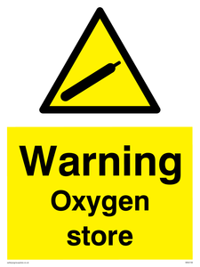 WN5739: Warning Oxygen store Sign