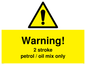 WN5839: Warning 2 stroke Petrol/oil mix only