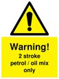 WN5839: Warning 2 stroke Petrol/oil mix only