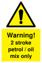 WN5839: Warning 2 stroke Petrol/oil mix only