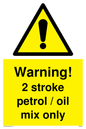 WN5839: Warning 2 stroke Petrol/oil mix only