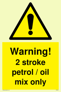 WN5839: Warning 2 stroke Petrol/oil mix only