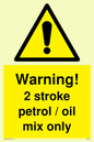 WN5839: Warning 2 stroke Petrol/oil mix only