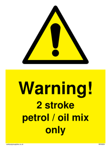 WN5839: Warning 2 stroke Petrol/oil mix only