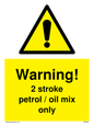 WN5839: Warning 2 stroke Petrol/oil mix only