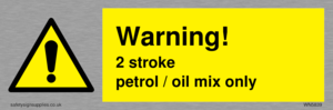 WN5839: Warning 2 stroke Petrol/oil mix only