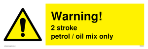 WN5839: Warning 2 stroke Petrol/oil mix only
