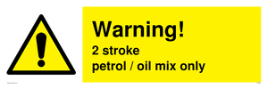 WN5839: Warning 2 stroke Petrol/oil mix only