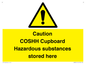 WN5841: Caution COSHH Cupboard Hazardous substances stored here