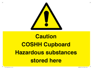 WN5841: Caution COSHH Cupboard Hazardous substances stored here