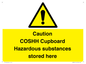 WN5841: Caution COSHH Cupboard Hazardous substances stored here