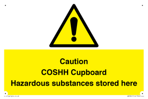 WN5841: Caution COSHH Cupboard Hazardous substances stored here