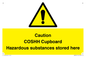 WN5841: Caution COSHH Cupboard Hazardous substances stored here