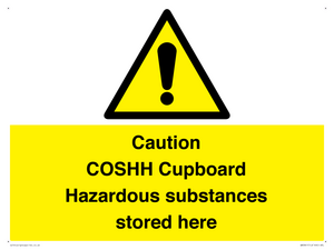 WN5841: Caution COSHH Cupboard Hazardous substances stored here