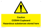 WN5841: Caution COSHH Cupboard Hazardous substances stored here
