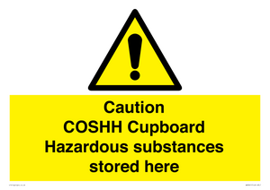 WN5841: Caution COSHH Cupboard Hazardous substances stored here