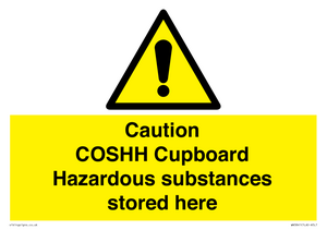 WN5841: Caution COSHH Cupboard Hazardous substances stored here