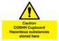 WN5841: Caution COSHH Cupboard Hazardous substances stored here