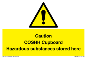 WN5841: Caution COSHH Cupboard Hazardous substances stored here