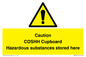 WN5841: Caution COSHH Cupboard Hazardous substances stored here