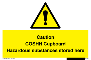 WN5841: Caution COSHH Cupboard Hazardous substances stored here
