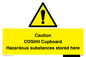 WN5841: Caution COSHH Cupboard Hazardous substances stored here