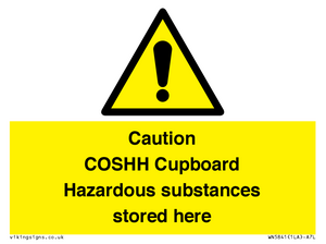 WN5841: Caution COSHH Cupboard Hazardous substances stored here