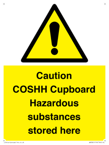 WN5841: Caution COSHH Cupboard Hazardous substances stored here