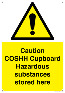 WN5841: Caution COSHH Cupboard Hazardous substances stored here