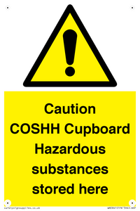 WN5841: Caution COSHH Cupboard Hazardous substances stored here