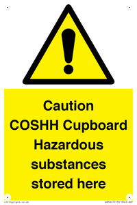 WN5841: Caution COSHH Cupboard Hazardous substances stored here