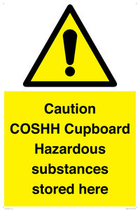 WN5841: Caution COSHH Cupboard Hazardous substances stored here