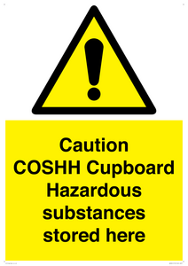 WN5841: Caution COSHH Cupboard Hazardous substances stored here