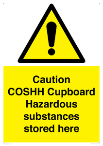 WN5841: Caution COSHH Cupboard Hazardous substances stored here