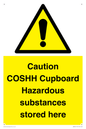 WN5841: Caution COSHH Cupboard Hazardous substances stored here