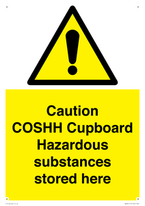 WN5841: Caution COSHH Cupboard Hazardous substances stored here