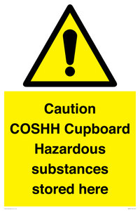 WN5841: Caution COSHH Cupboard Hazardous substances stored here