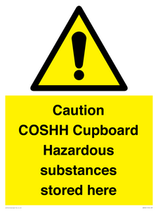 WN5841: Caution COSHH Cupboard Hazardous substances stored here