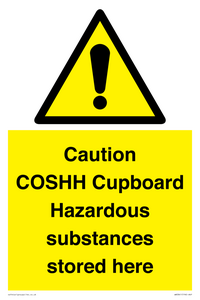 WN5841: Caution COSHH Cupboard Hazardous substances stored here